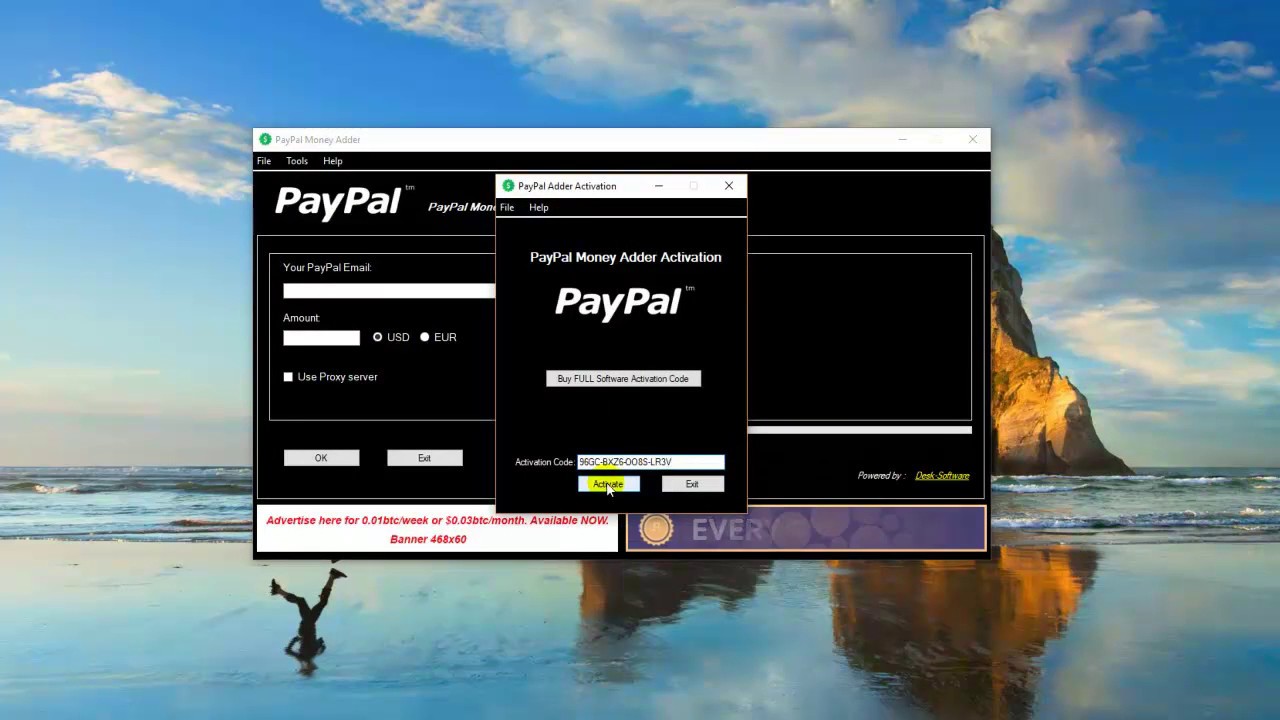 where can i get the paypal money adder v8.0 activation code free